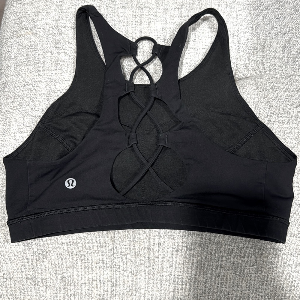 Black Lululemon high neck Bra